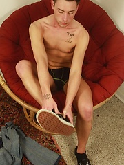 Gorgeous college boy Stephen Charles masturbating.