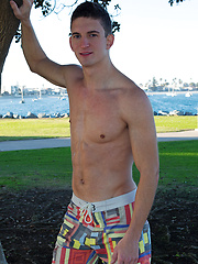 Joey shows a standing cock 